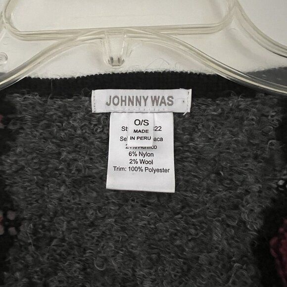 Johnny Was OS Riley Alpaca Cape V-Neck Front Flowy Multicolor Knit Soft Blend - Picture 10 of 11